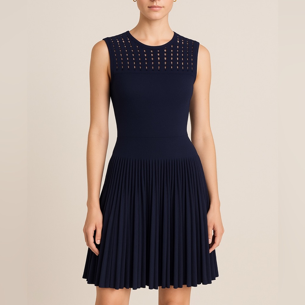 Azzedine Alaia Dress A Line Knit Lace Skirt Fit Flare